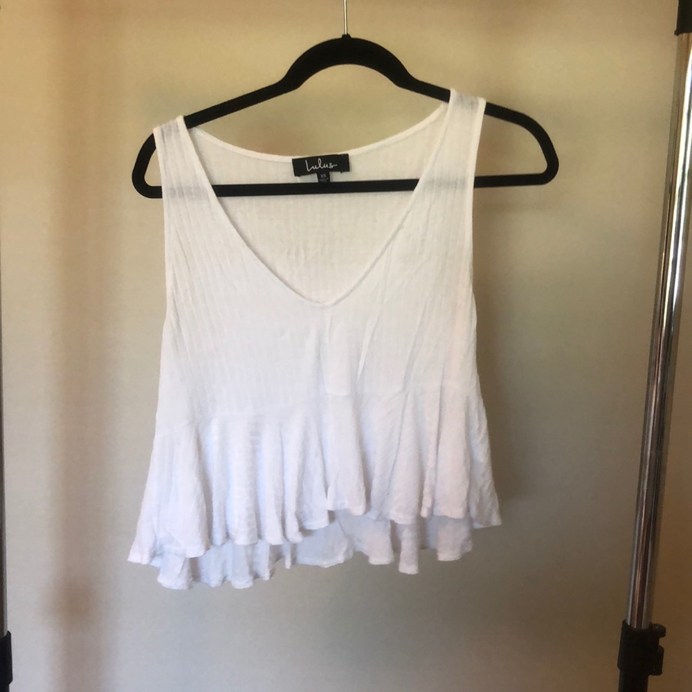 Lulus white peplum top